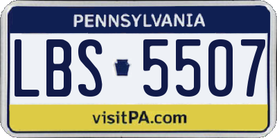 PA license plate LBS5507