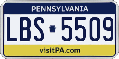 PA license plate LBS5509