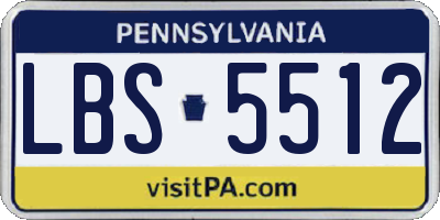 PA license plate LBS5512