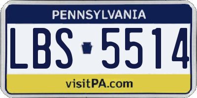 PA license plate LBS5514