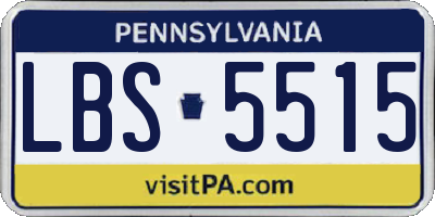PA license plate LBS5515