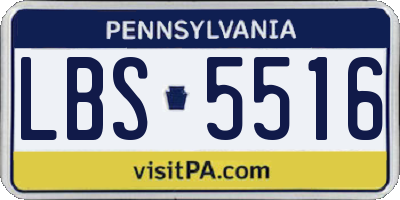 PA license plate LBS5516