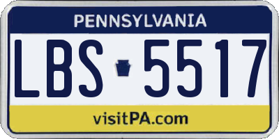 PA license plate LBS5517
