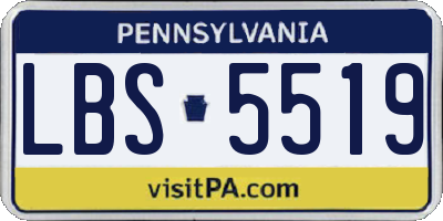 PA license plate LBS5519