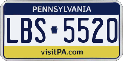 PA license plate LBS5520
