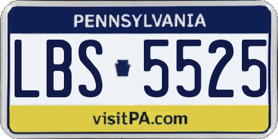 PA license plate LBS5525