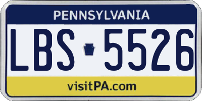 PA license plate LBS5526