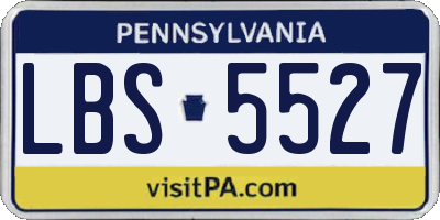 PA license plate LBS5527