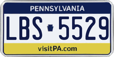 PA license plate LBS5529