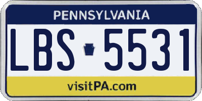 PA license plate LBS5531