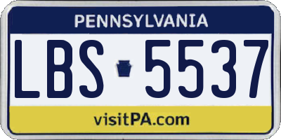 PA license plate LBS5537