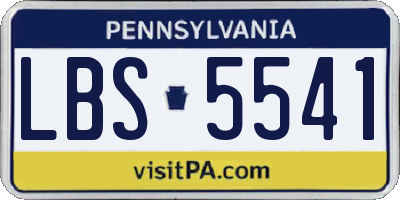 PA license plate LBS5541