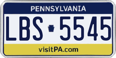 PA license plate LBS5545