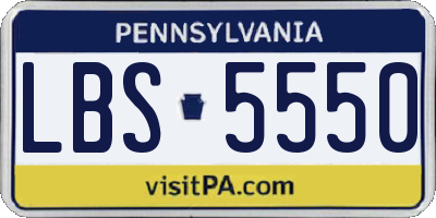 PA license plate LBS5550