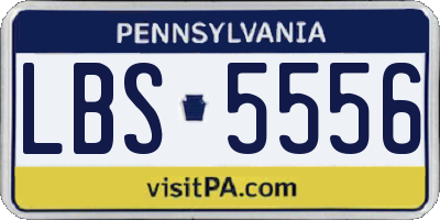 PA license plate LBS5556