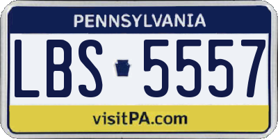 PA license plate LBS5557