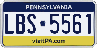PA license plate LBS5561
