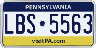 PA license plate LBS5563