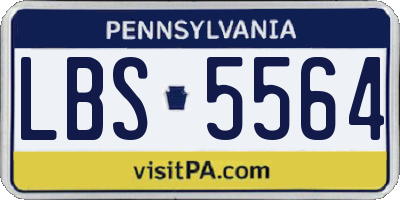 PA license plate LBS5564