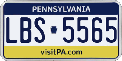 PA license plate LBS5565