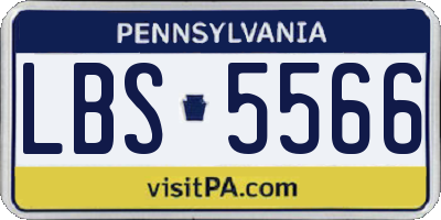 PA license plate LBS5566