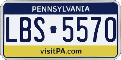 PA license plate LBS5570