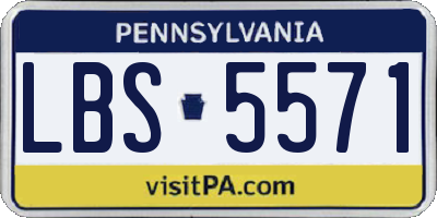 PA license plate LBS5571