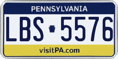 PA license plate LBS5576