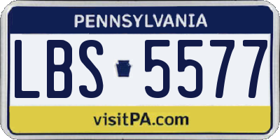 PA license plate LBS5577