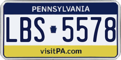 PA license plate LBS5578