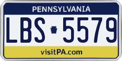 PA license plate LBS5579