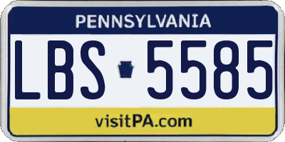 PA license plate LBS5585