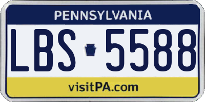 PA license plate LBS5588