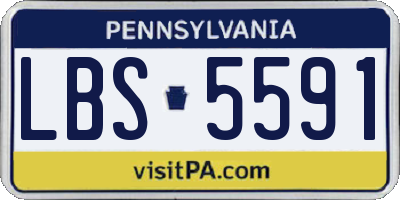 PA license plate LBS5591