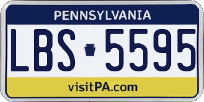 PA license plate LBS5595