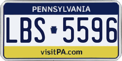 PA license plate LBS5596