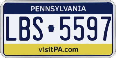 PA license plate LBS5597