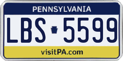 PA license plate LBS5599