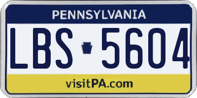 PA license plate LBS5604