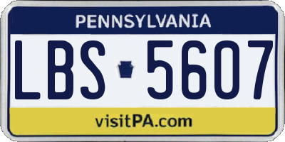 PA license plate LBS5607