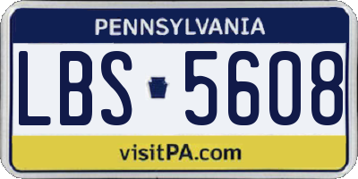 PA license plate LBS5608