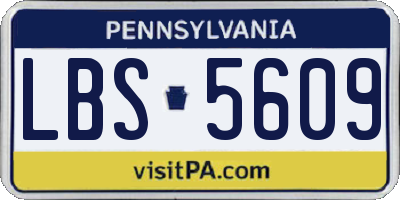 PA license plate LBS5609