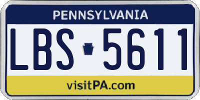 PA license plate LBS5611