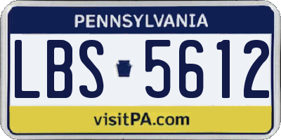 PA license plate LBS5612