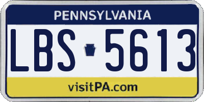 PA license plate LBS5613