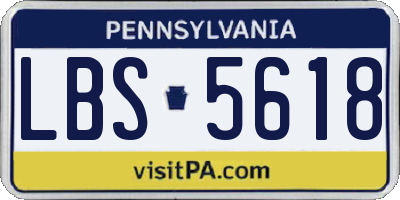 PA license plate LBS5618