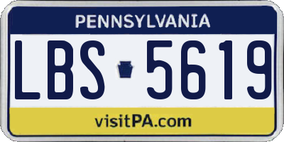 PA license plate LBS5619