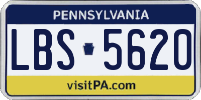 PA license plate LBS5620