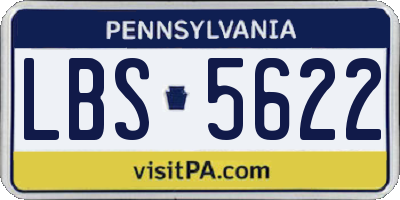 PA license plate LBS5622