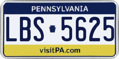 PA license plate LBS5625